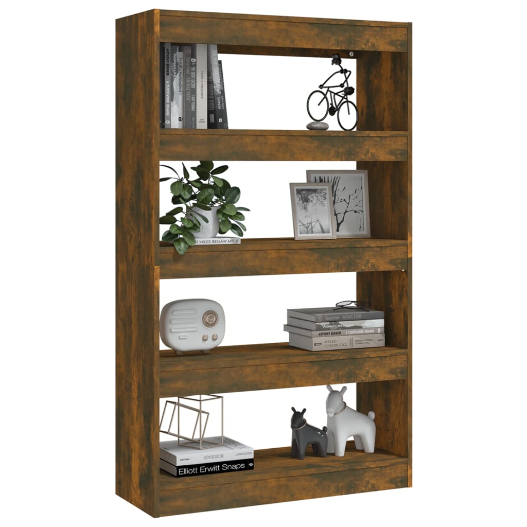 Boekenkast/Kamerscherm 80X30X135 Cm Spaanplaat Gerookt Eiken