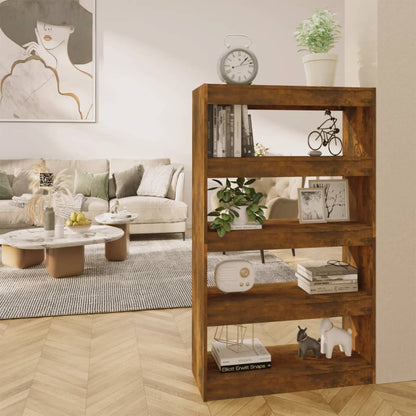 Boekenkast/Kamerscherm 80X30X135 Cm Spaanplaat Gerookt Eiken