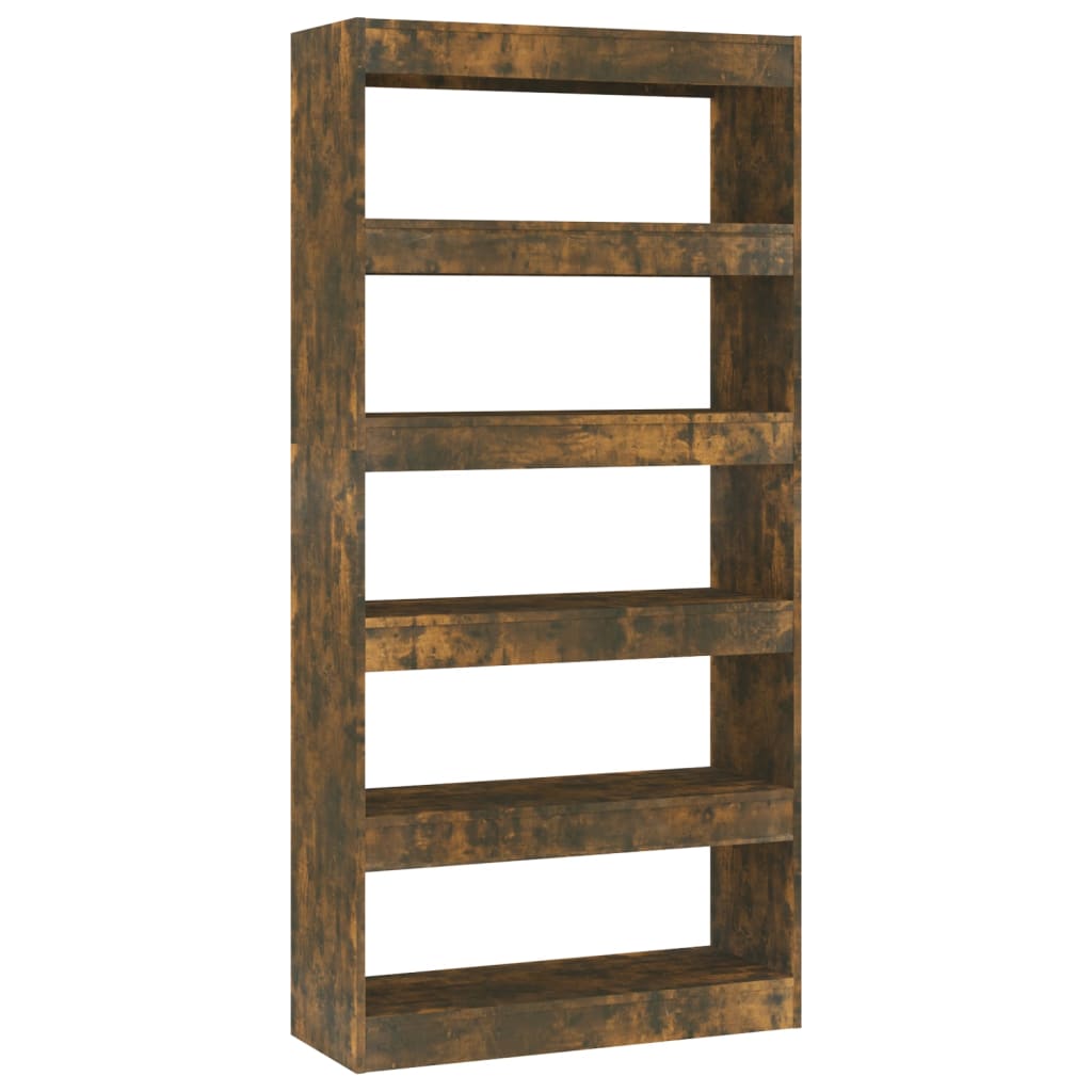 Boekenkast/Kamerscherm 80X30X166 Cm Spaanplaat Gerookt Eiken