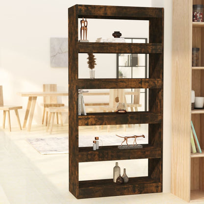 Boekenkast/Kamerscherm 80X30X166 Cm Spaanplaat Gerookt Eiken