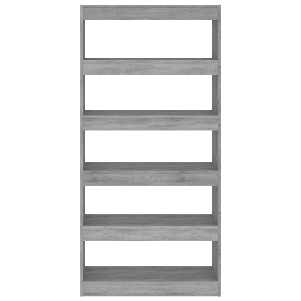 Boekenkast/Kamerscherm 80X30X166 Cm Spaanplaat Grijs Sonoma