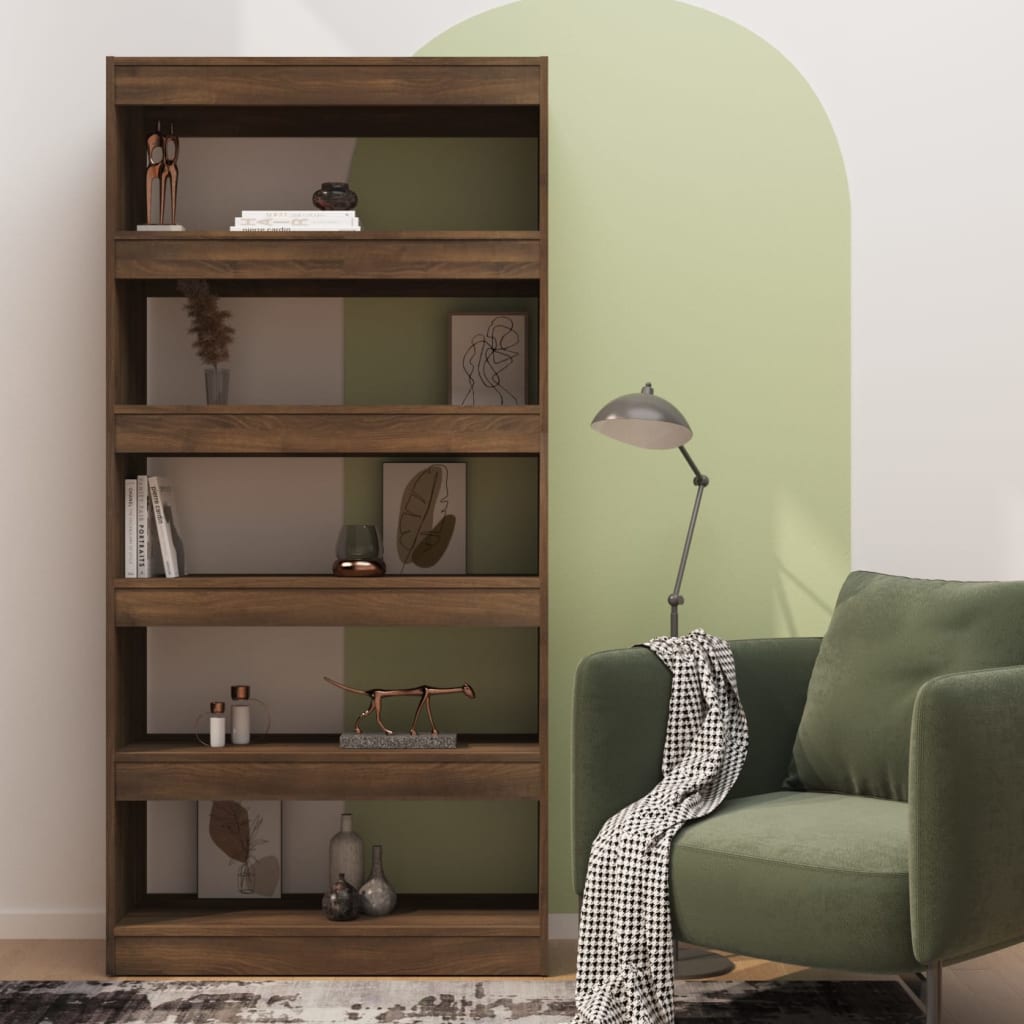 Boekenkast/Kamerscherm 80X30X166 Cm Spaanplaat Bruineikenkleur