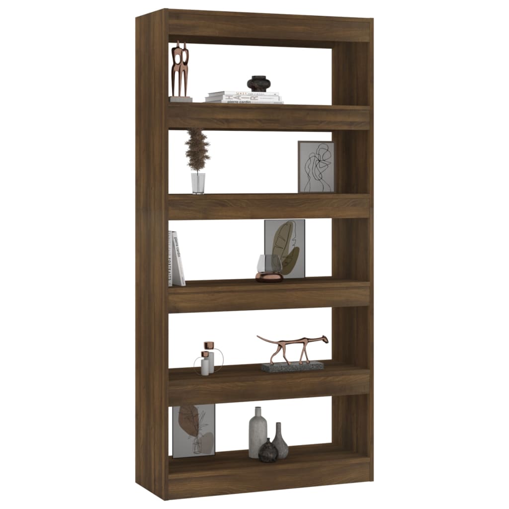 Boekenkast/Kamerscherm 80X30X166 Cm Spaanplaat Bruineikenkleur