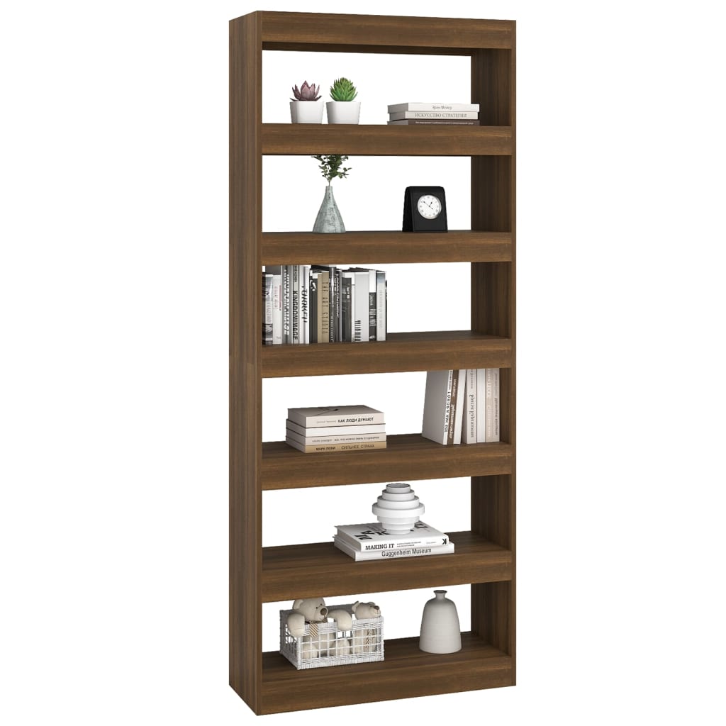 Boekenkast/Kamerscherm 80X30X198 Cm Spaanplaat Bruineikenkleur