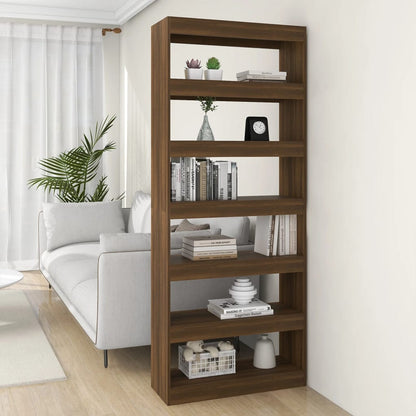 Boekenkast/Kamerscherm 80X30X198 Cm Spaanplaat Bruineikenkleur