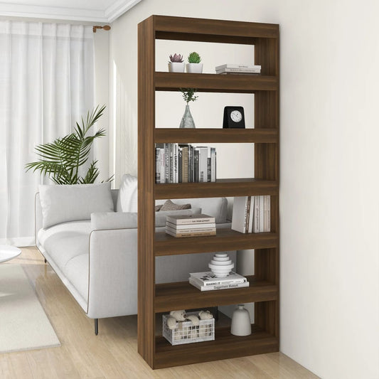 Boekenkast/Kamerscherm 80X30X198 Cm Spaanplaat Bruineikenkleur