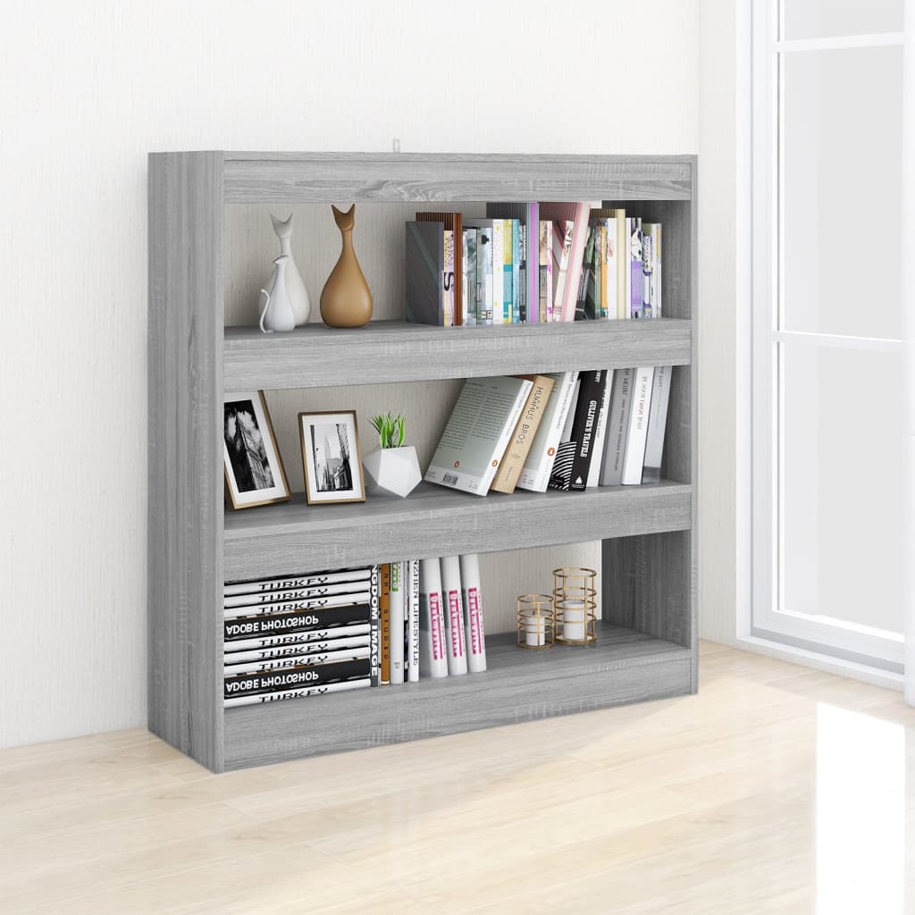 Boekenkast/Kamerscherm 100X30X103 Cm Grijs Sonoma Eikenkleurig