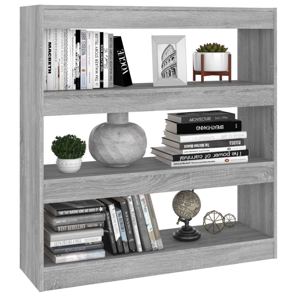 Boekenkast/Kamerscherm 100X30X103 Cm Grijs Sonoma Eikenkleurig