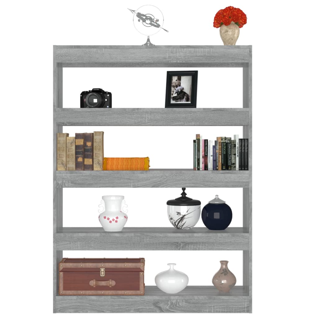 Boekenkast/Kamerscherm 100X30X135 Cm Grijs Sonoma Eikenkleurig
