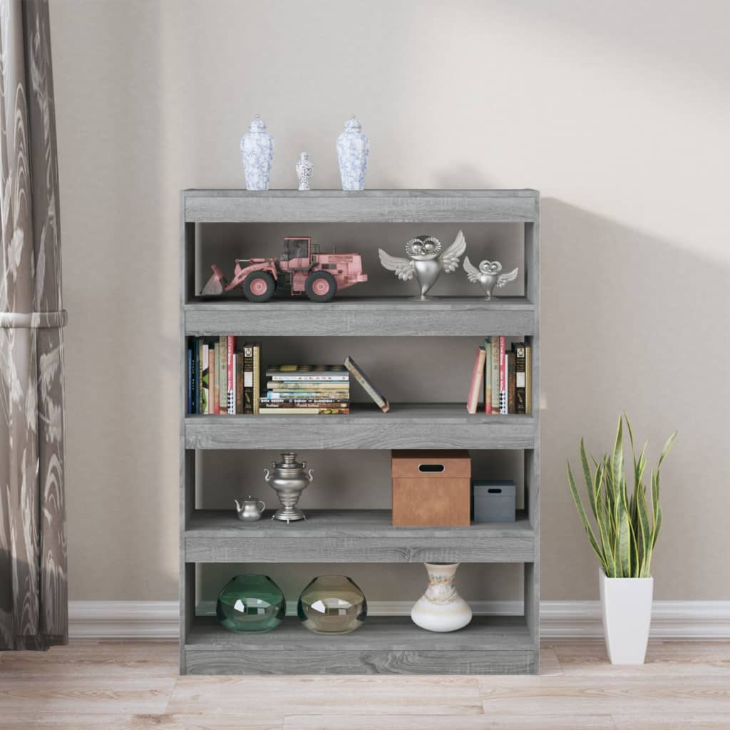 Boekenkast/Kamerscherm 100X30X135 Cm Grijs Sonoma Eikenkleurig