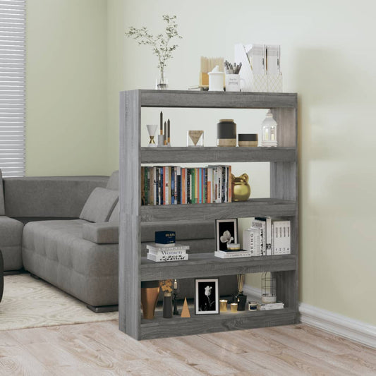 Boekenkast/Kamerscherm 100X30X135 Cm Grijs Sonoma Eikenkleurig