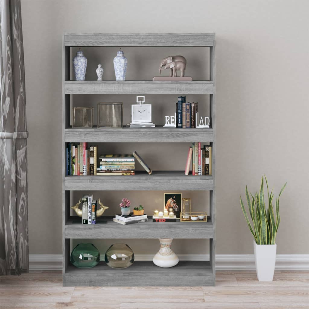 Boekenkast/Kamerscherm 100X30X166 Cm Grijs Sonoma Eikenkleurig