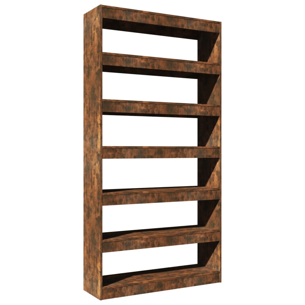 Boekenkast/Kamerscherm 100X30X198 Cm Bewerkt Hout Gerookt Eiken