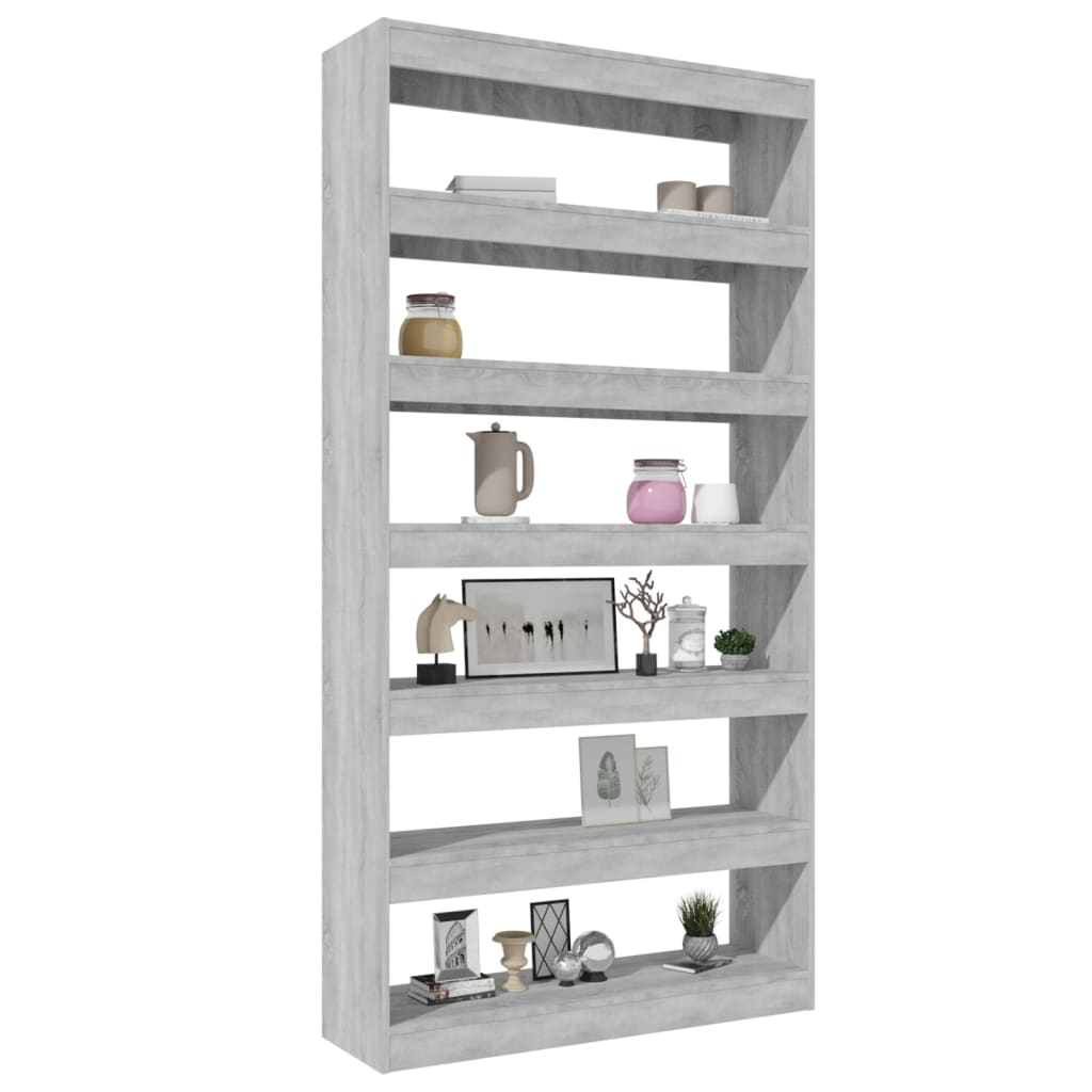 Boekenkast/Kamerscherm 100X30X198 Cm Bewerkt Hout Grijs Sonoma