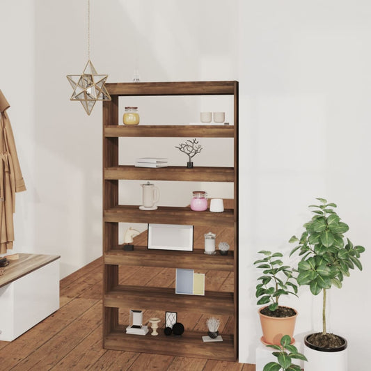 Boekenkast/Kamerscherm 100X30X198 Cm Bewerkt Hout Bruineiken