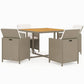 5-Delige Tuinset Met Kussens Poly Rattan Beige
