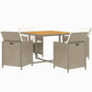 5-Delige Tuinset Met Kussens Poly Rattan Beige