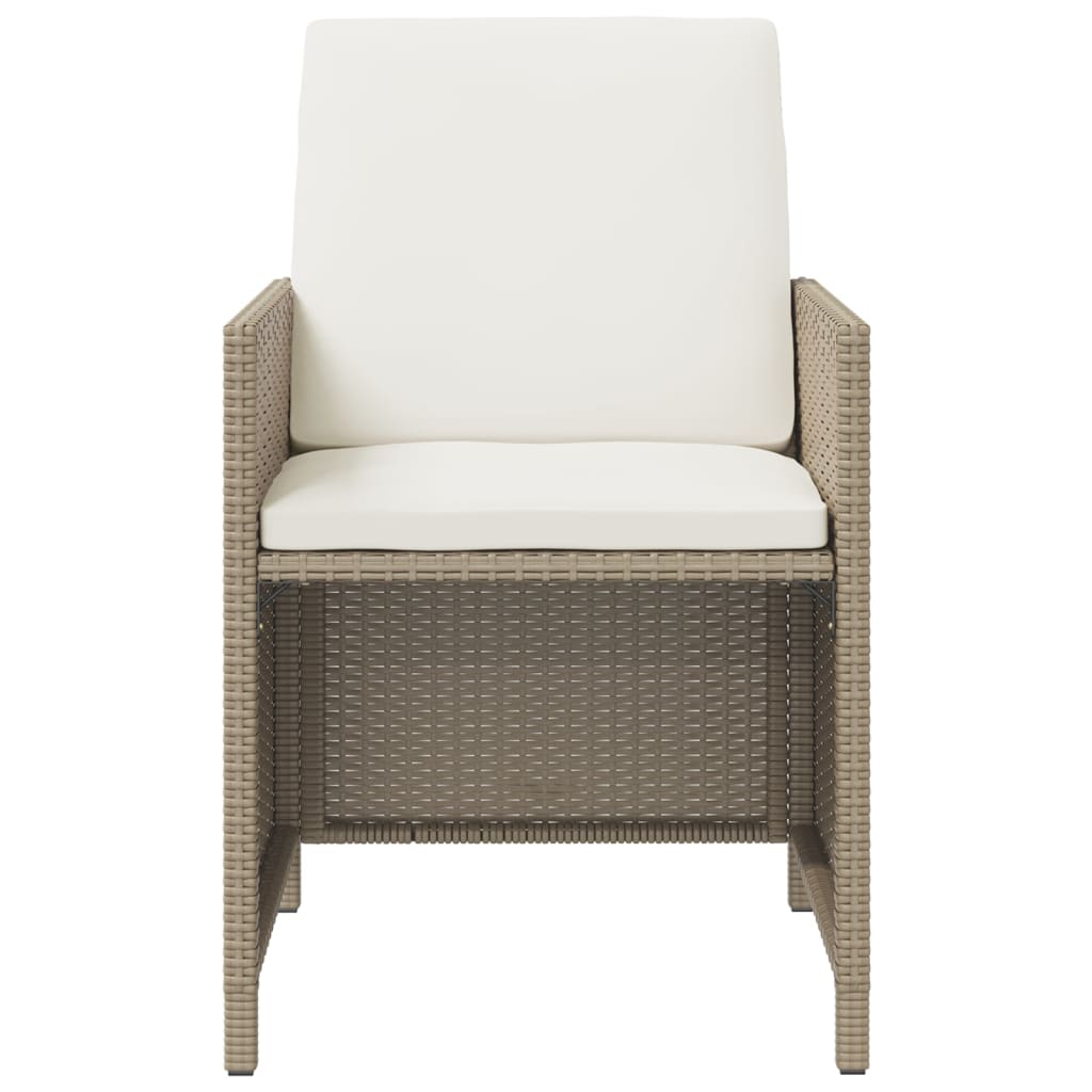5-Delige Tuinset Met Kussens Poly Rattan Beige
