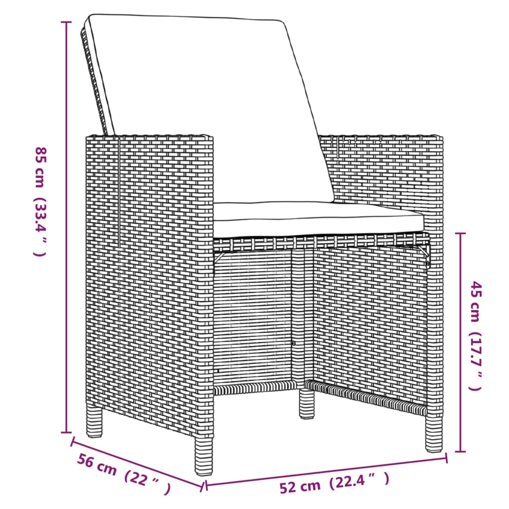 5-Delige Tuinset Met Kussens Poly Rattan Beige