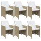 7-Delige Tuinset Met Kussens Poly Rattan Beige