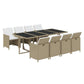 9-Delige Tuinset Met Kussens Poly Rattan Beige
