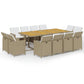 13-Delige Tuinset Met Kussens Poly Rattan Beige