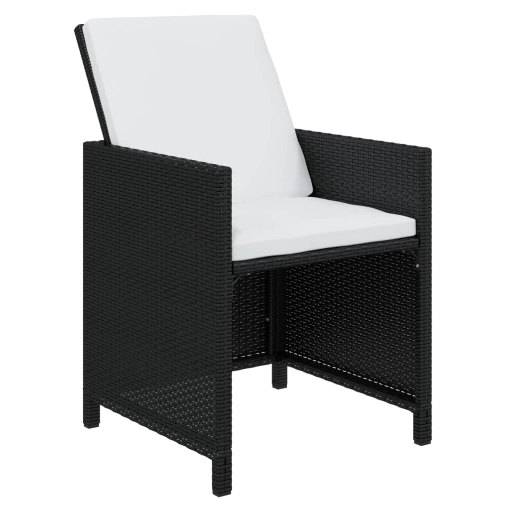 15-Delige Tuinset Met Kussens Poly Rattan Zwart