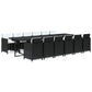 13-Delige Tuinset Met Kussens Poly Rattan Zwart