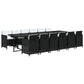 13-Delige Tuinset Met Kussens Poly Rattan Zwart