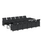 13-Delige Tuinset Met Kussens Poly Rattan Zwart
