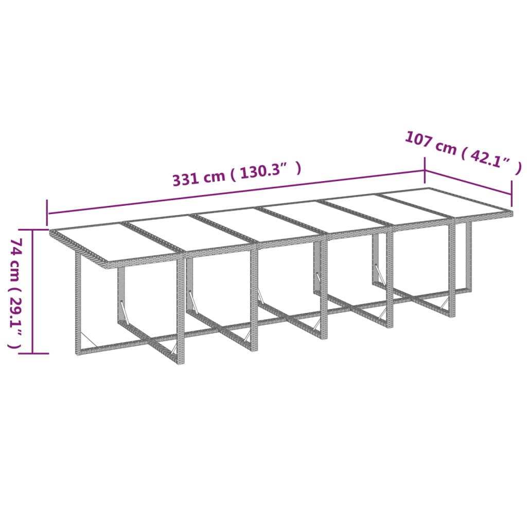 13-Delige Tuinset Met Kussens Poly Rattan Bruin