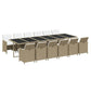 13-Delige Tuinset Met Kussens Poly Rattan Beige