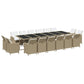 17-Delige Tuinset Met Kussens Poly Rattan Beige