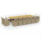 17-Delige Tuinset Met Kussens Poly Rattan Beige