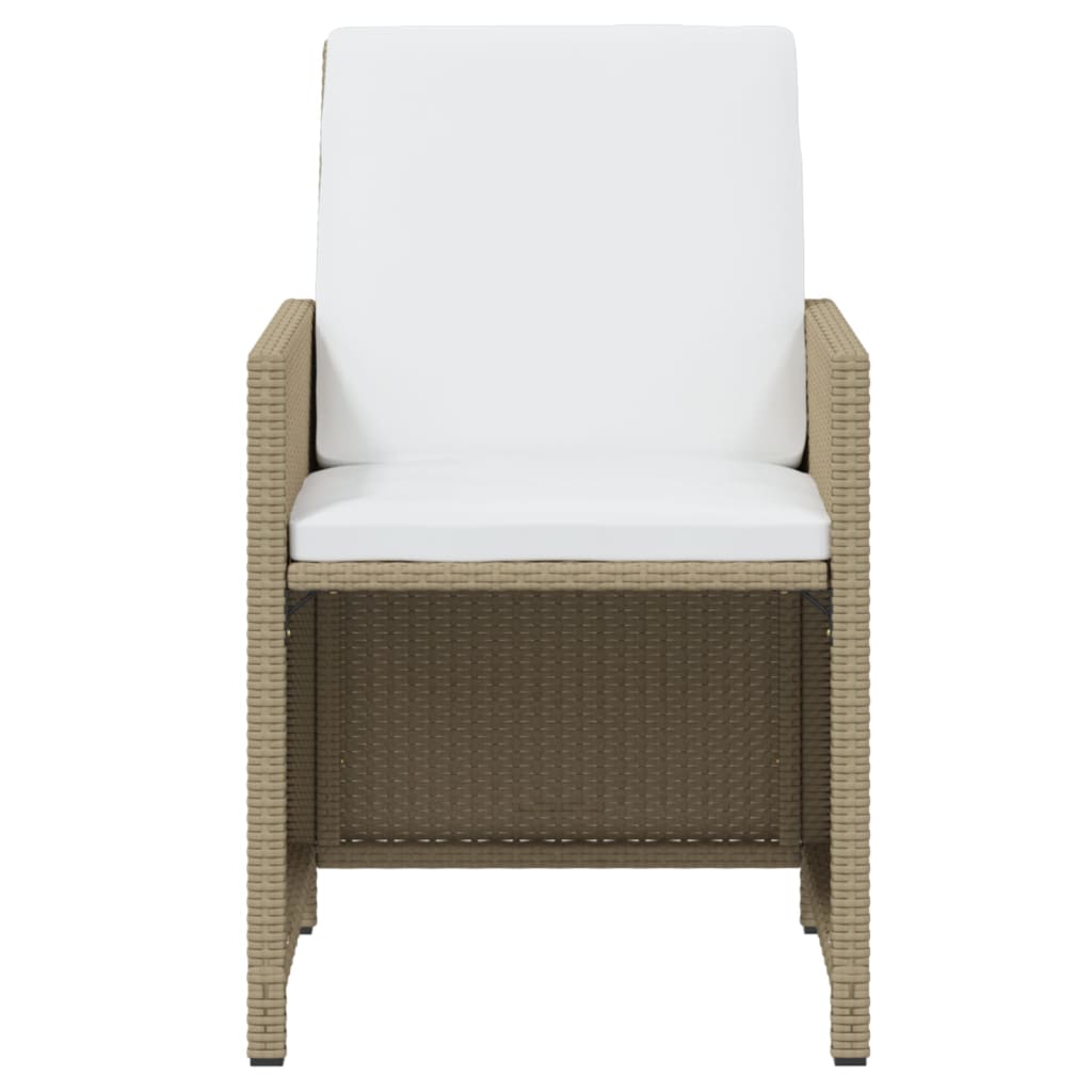 17-Delige Tuinset Met Kussens Poly Rattan Beige