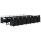 15-Delige Tuinset Met Kussens Poly Rattan Zwart