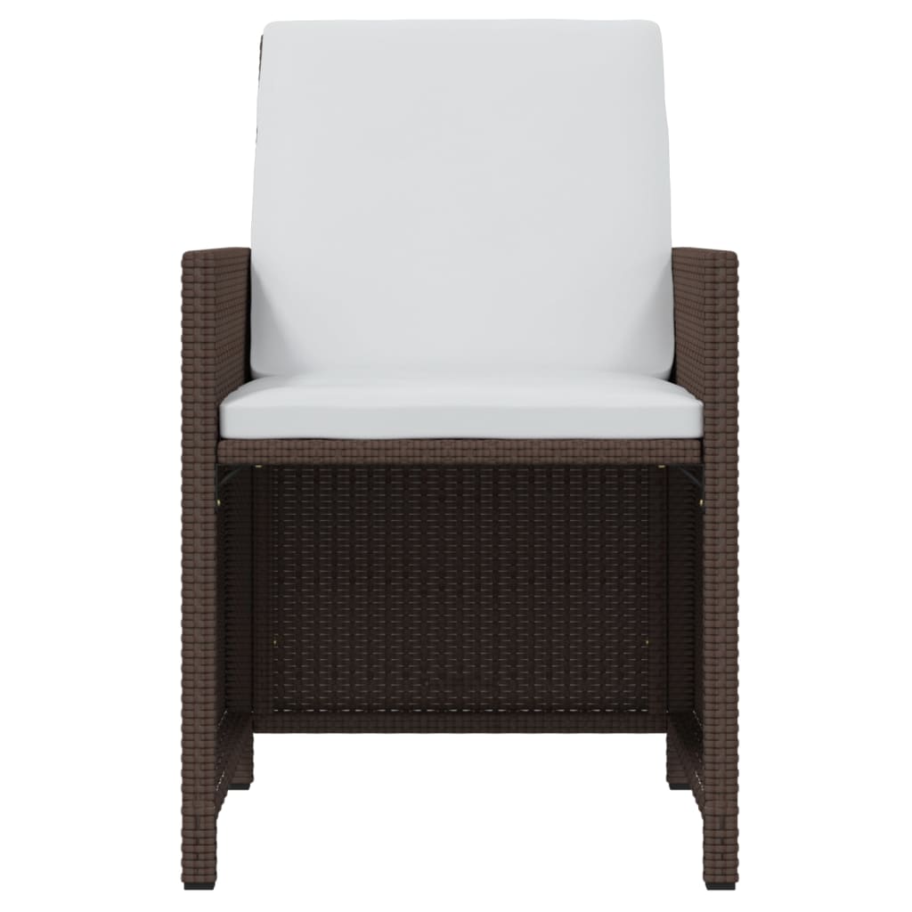19-Delige Tuinset Met Kussens Poly Rattan Bruin