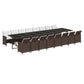 17-Delige Tuinset Met Kussens Poly Rattan Bruin