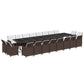 21-Delige Tuinset Met Kussens Poly Rattan Bruin