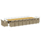 21-Delige Tuinset Met Kussens Poly Rattan Beige