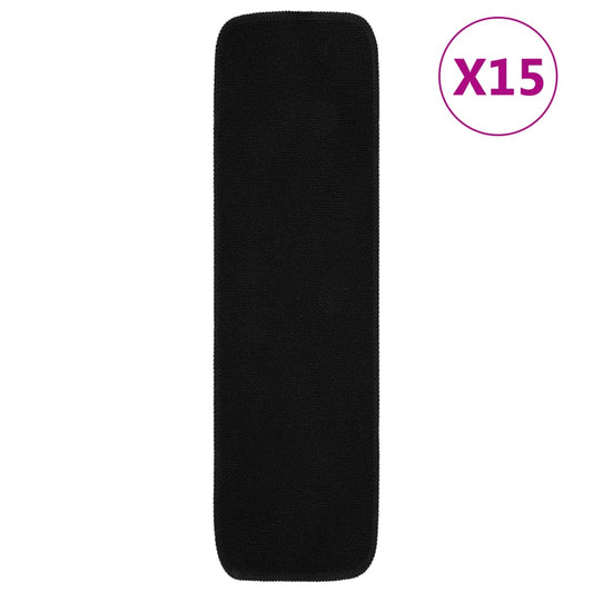Trapmatten 15 St Anti-Slip Rechthoekig 75X20 Cm Zwart