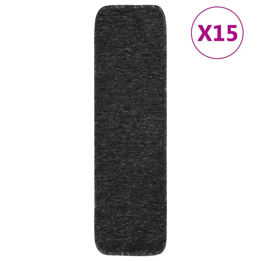 Trapmatten 15 St Anti-Slip Rechthoekig 75X20 Cm Antracietkleur
