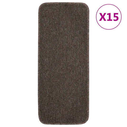 Trapmatten 15 St Anti-Slip Rechthoekig 60X25 Cm Bruin