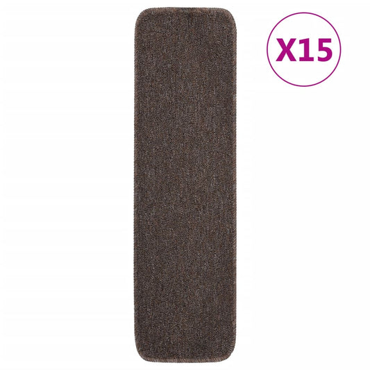 Trapmatten 15 St Anti-Slip Rechthoekig 75X20 Cm Bruin