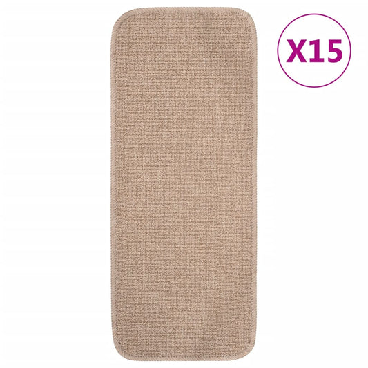 Trapmatten 15 St Anti-Slip Rechthoekig 60X25 Cm Beige