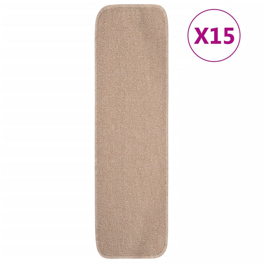 Trapmatten 15 St Anti-Slip Rechthoekig 75X20 Cm Beige