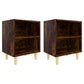 Nachtkastjes 2 St Met Houten Poten 40X30X50 Cm Gerookt Eiken