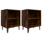 Nachtkastjes 2 St Met Metalen Poten 40X30X50 Cm Gerookt Eiken