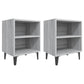 Nachtkastjes 2 St Met Metalen Poten 40X30X50 Cm Grijs Sonoma