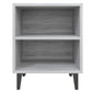 Nachtkastjes 2 St Met Metalen Poten 40X30X50 Cm Grijs Sonoma